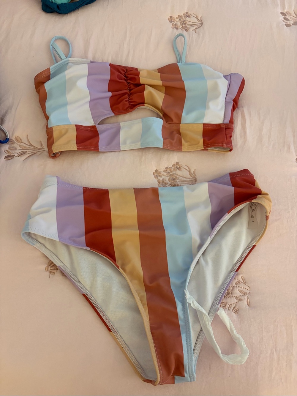 Girls' Rainbow Stripe Bikini Set - Kids